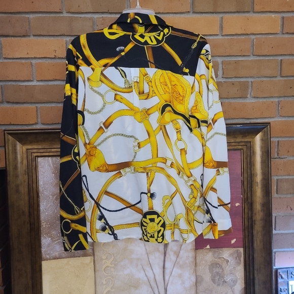 Seen And Be Seen Bold Yellow and Black Patterned Shirt Medium - Picture 7 of 9